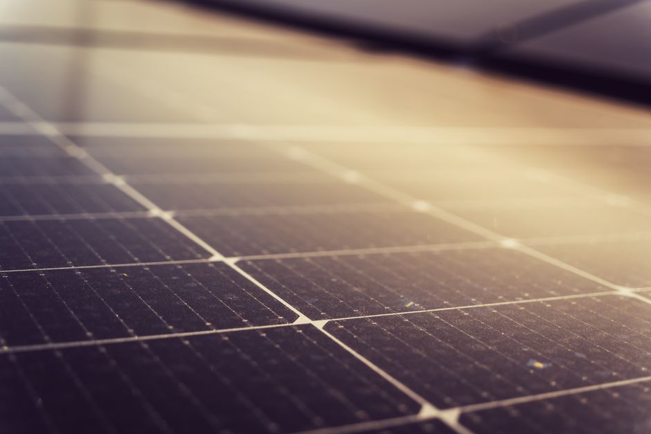 Close up detail of a high-efficiency solar panel